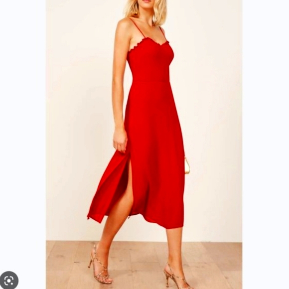 Reformation Dresses & Skirts - Reformation Cassandra Dress Cherry Red